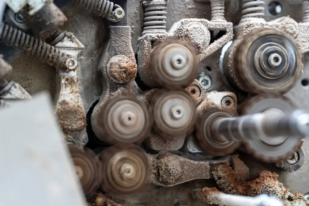 Some of the 3D printed replacement parts have been installed in a folding machine for two and a half years, running two shifts, five days a week, and exposed to an excessively dirty and greasy environment.