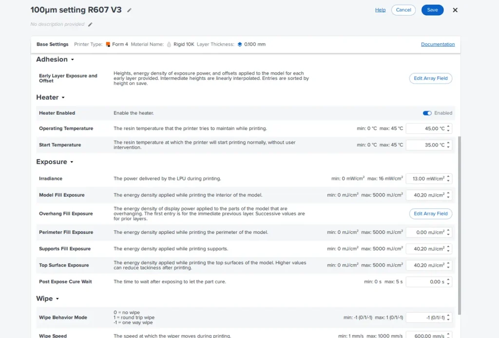 Trình chỉnh sửa Cài đặt In trang bị cho người dùng PreForm khả năng kiểm soát chuyên sâu và chi tiết.Lưu ý quan trọng: Bạn không cần mua OMM để sử dụng Trình chỉnh sửa Cài đặt In. Đây là một phần của phần mềm PreForm miễn phí của Formlabs.